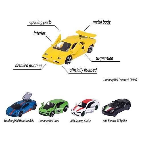 Majorette 5'li Giftpack Italian Dream Diecast Model Araba Seti