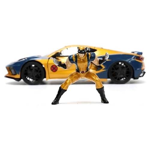 Jada 1:32 Marvel X-Men Wolverine & 2020 Chevrolet Corvette Stingray