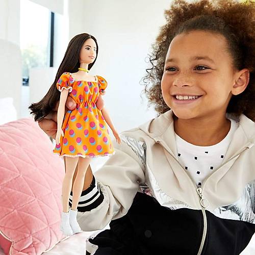 Barbie Byleyici Parti Bebekleri Turuncu Elbiseli