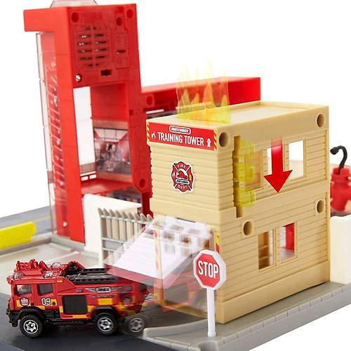 Matchbox Aksiyon Srcleri Oyun Seti Ikl ve Sesli tfaiye Kurtarma Ekibi