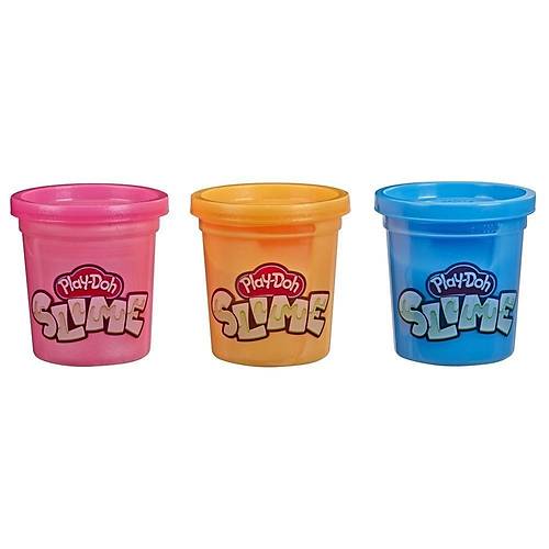 Play-Doh Slime 3'l Hamur - Mavi, Metalik Turuncu ve Metalik Pembe