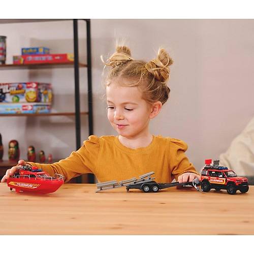Majorette Ara Seti Land Rover Fire Rescue & Boat Sesli ve Ikl 