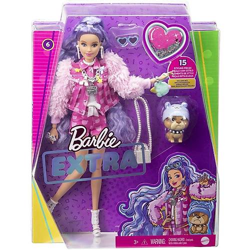 Barbie Extra Bebek ve Aksesuarlar Mor Sal Bebek