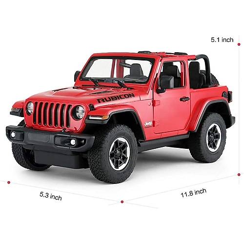 Rastar 1:14 Uzaktan Kumandal Araba Jeep Wrangler Rubicon Man Kap Alan 2.4 Ghz Krmz