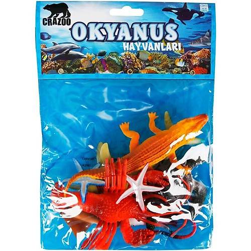 Crazoo Okyanus Hayvanlar Poetli Hayvan Oyun Seti Orta Boy Timsah
