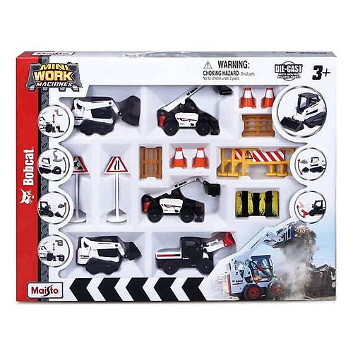 Maisto Bobcat Mini  Makineleri Oyun Seti | Hareketli Paral Diecsat naat Aralar ve Aksesuarlar 3 Ya ve zeri ocuklar in