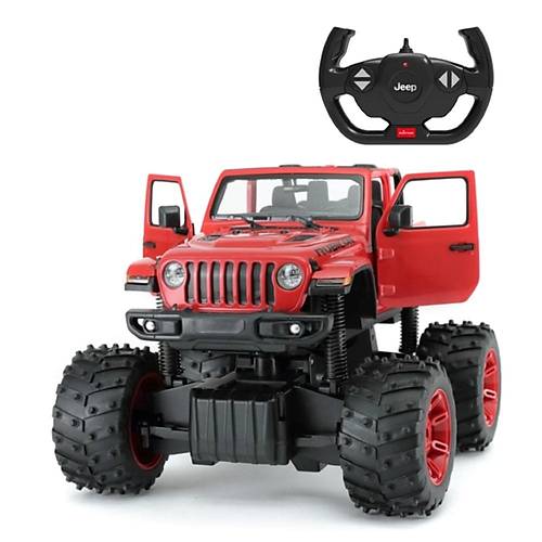Rastar 1:14 Jeep Wrangler Rubicon Big Wheel Off-Roader Uzaktan Kumandal Araba  Krmz, 2.4 GHz, Dev Tekerlekli Off-Road Model