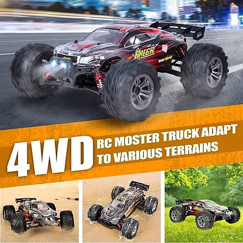 Xinlehong 1:16 Brushless Uzaktan Kumandal Yksek Hzl RC Araba 36km/s 2.4Ghz 4WD USB arj Krmz