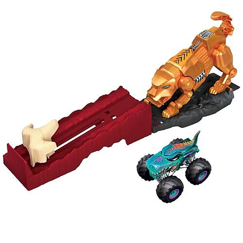 Hot Wheels Monster Trucks Aksiyona Balang Oyun Seti Sabertooth Showdown