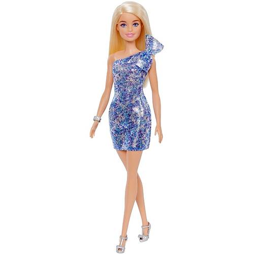 Barbie Prlt Barbie Bebekler Mavi Desenli Elbise