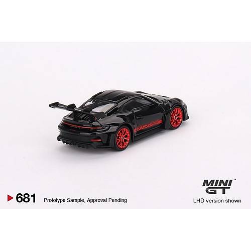 Mini GT 1:64 Scale Porsche 911 (992) GT3 RS Black with Pyro Red