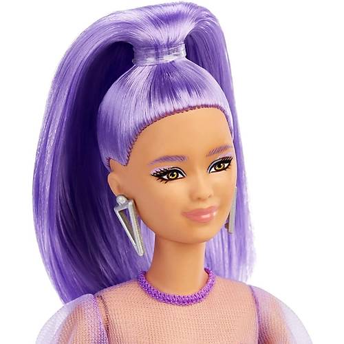 Barbie Byleyici Parti Bebekleri Mor Metalik Elbise