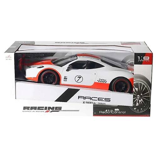 Racing 1:8 Uzaktan Kumandal Araba 2.4 Ghz Usb arj 41 Cm Beyaz-Turuncu