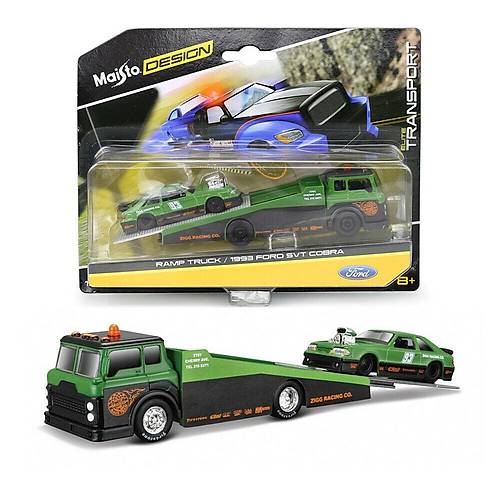 Maisto 1:64 Design Elite Transport Serisi Ramp Truck ve '93 Ford SVT Cobra