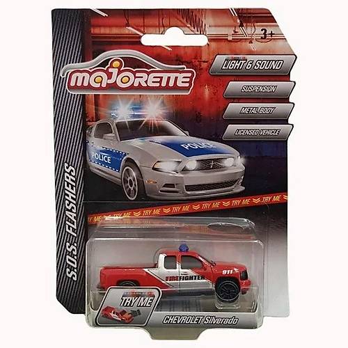 Majorette 1:64 Ikl ve Sesli Acil Durum Aralar Chevrolet Silverado