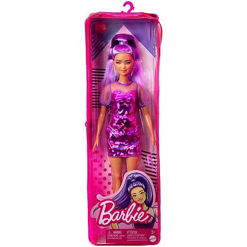 Barbie Byleyici Parti Bebekleri Mor Metalik Elbise