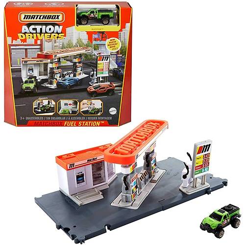 Matchbox Aksiyon Srcleri Oyun Seti Benzin stasyonu