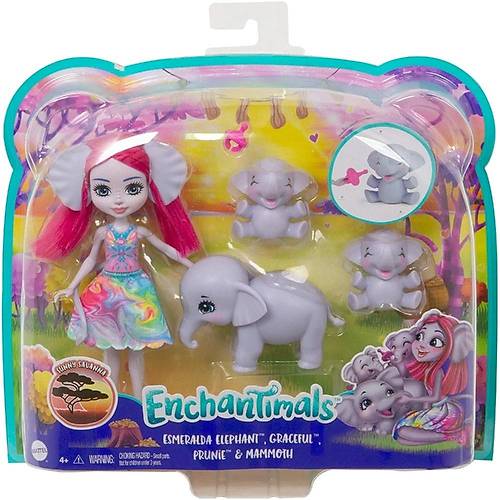 Enchantimals Esmeralda Elephani  Graceful Prunie & Mammoth