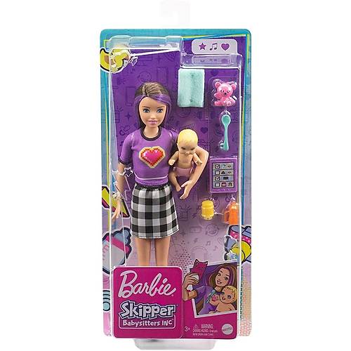 Barbie Bebek Bakcs Skipper Bebek Serisi Esmer Mor Bebek