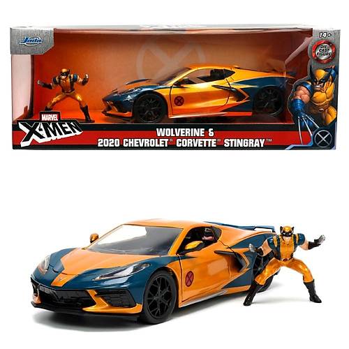 Jada 1:32 Marvel X-Men Wolverine & 2020 Chevrolet Corvette Stingray