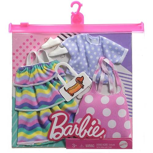 Barbie'nin Kyafet Koleksiyonu 2'li Paketler izgili Frfrl Elbise