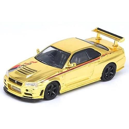 Inno 1:64 Scale Nissan Skyline GT-R (R34) Nismo R-Tune Chrome Gold