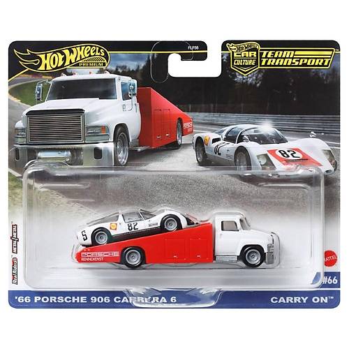 Hot Wheels Premium Car Culture Team Transport FLF56-HRV47 '66 Porsche 906 Carrera 6 & Carry On