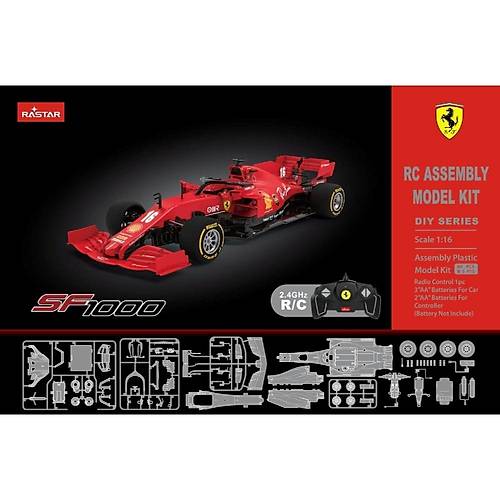 Rastar 1:16 Ferrari F1 Building Kit Uzaktan Kumandal Araba  2.4 GHz, Paral Montajl Lisansl Formula Model