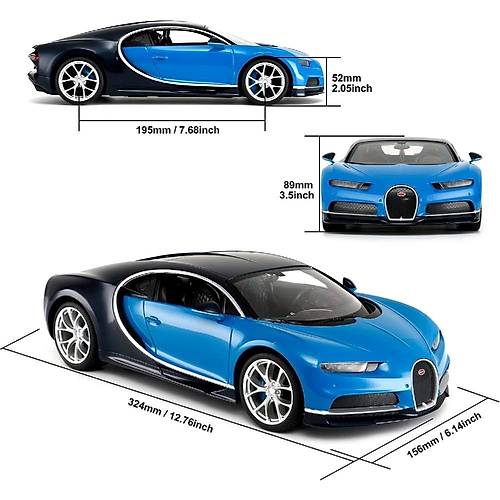 Rastar 1:14 Uzaktan Kumandal Araba Bugatti Chiron 2.4 Ghz Ikl Mavi