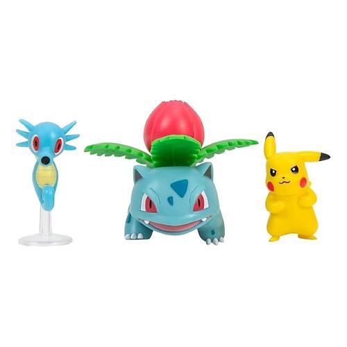 Pokemon Battle 3'l Figr Seti Horsea & Ivysaur & Pikachu
