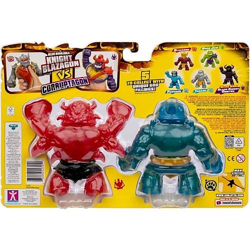 Heroes of Goo Jit Zu Stretch kili Paket Sir Thrashalot VS Crunchy Redback Boyutlarnn 3 Katna Kad