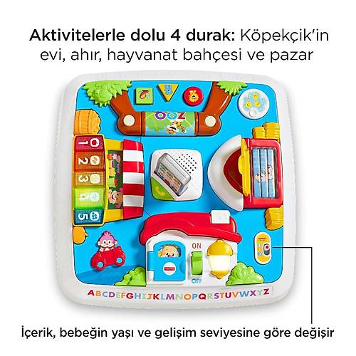 Fisher Price Elen ve ren Eitici Kpein Aktivite Masas Trke