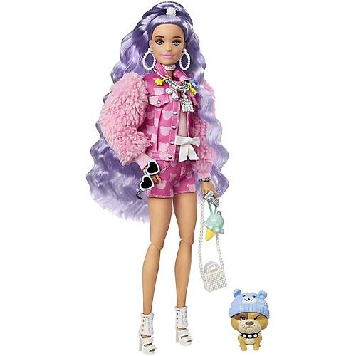 Barbie Extra Bebek ve Aksesuarlar Mor Sal Bebek