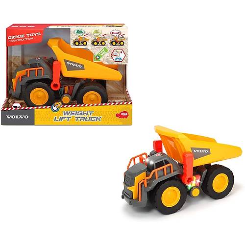 Dickie Toys naat Aralar Sesli ve Ikl Byk Volvo Arlk Kaldrma Kamyonu