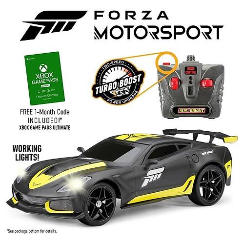 New Bright 1:16 Forza Motorsport Corvette ZR1 Uzaktan Kumandal Araba  Siyah, Ikl, USB arjl, 2.4 GHz, Lisansl Model