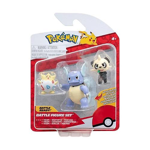 Pokemon Battle 3'l Figr Seti Togepi & Wartortle & Pancham