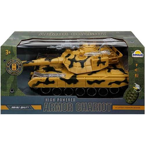 Tank Sesli ve Ikl Askeri Tank Kahverengi Kamufulaj