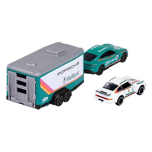 Majorette Race Trailer Porsche Taycan Turbo S + 934