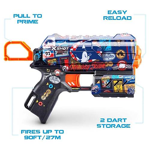 X-Shot Skins Flux Sonic The Hedgehog 8 Mermili Snger Dart Atan Silah 21 Cm Super Speed