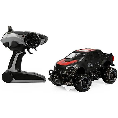 Crazon 1:18 Uzaktan Kumandal 4x4 Crazy Off-Road Araba 2.4 Ghz USB arj Siyah Krmz