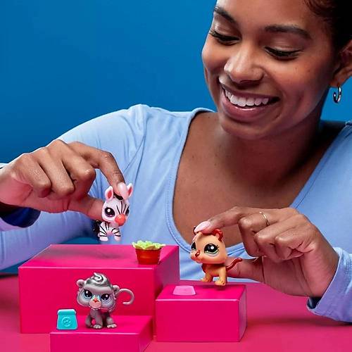 Littlest Pet Shop Miniler 3?l Figr Seti S2 Zebra ? Aslan ? Maymun