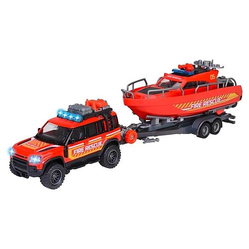 Majorette Ara Seti Land Rover Fire Rescue & Boat Sesli ve Ikl 