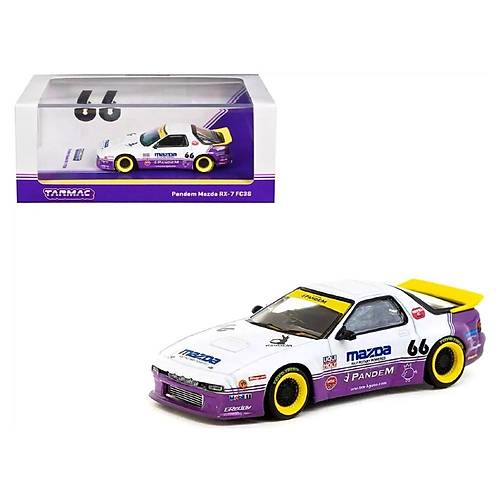 Tarmac 1:64 Pandem Mazda RX-7 FC38 White & Purple T64-066-WP