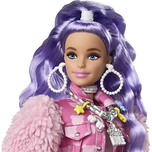 Barbie Extra Bebek ve Aksesuarlar Mor Sal Bebek