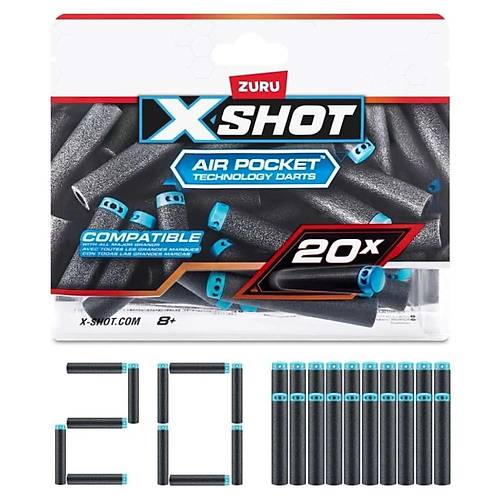 X Shot Excel 20li Yedek Snger Dart Paketi | 8 Ya ve zeri ocuklar in Ekstra At Gc ve Uzun Sreli Elence