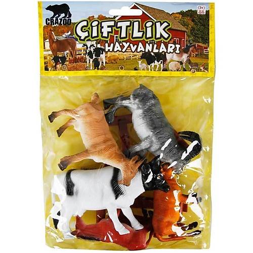Crazoo iftlik Hayvanlar Poetli Hayvan Oyun Seti Orta Boy Beyaz nek