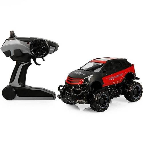 Crazon 1:18 Uzaktan Kumandal 4x4 Crazy Off-Road Araba 2.4 Ghz USB arj Krmz Siyah