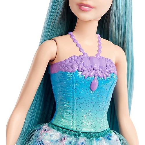 Barbie Dreamtopia Prenses Bebek Minyon, Turkuaz Sal, Iltl Korse, Prenses Etek ve Tal