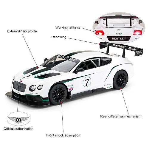 Rastar 1:14 Uzaktan Kumandal Araba Bentley Continental GT3 2.4 Ghz Ikl Beyaz