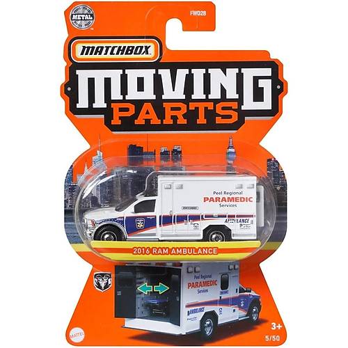 Matchbox 1:64 Moving Parts Arabalar 2016 Ram Ambulance